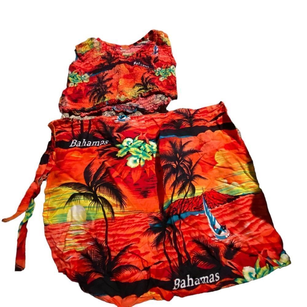 Bahamas size small wrap skirt and stretch elastic top like new see pics
